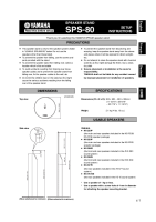 Yamaha SPS-80 - Owners Manual 